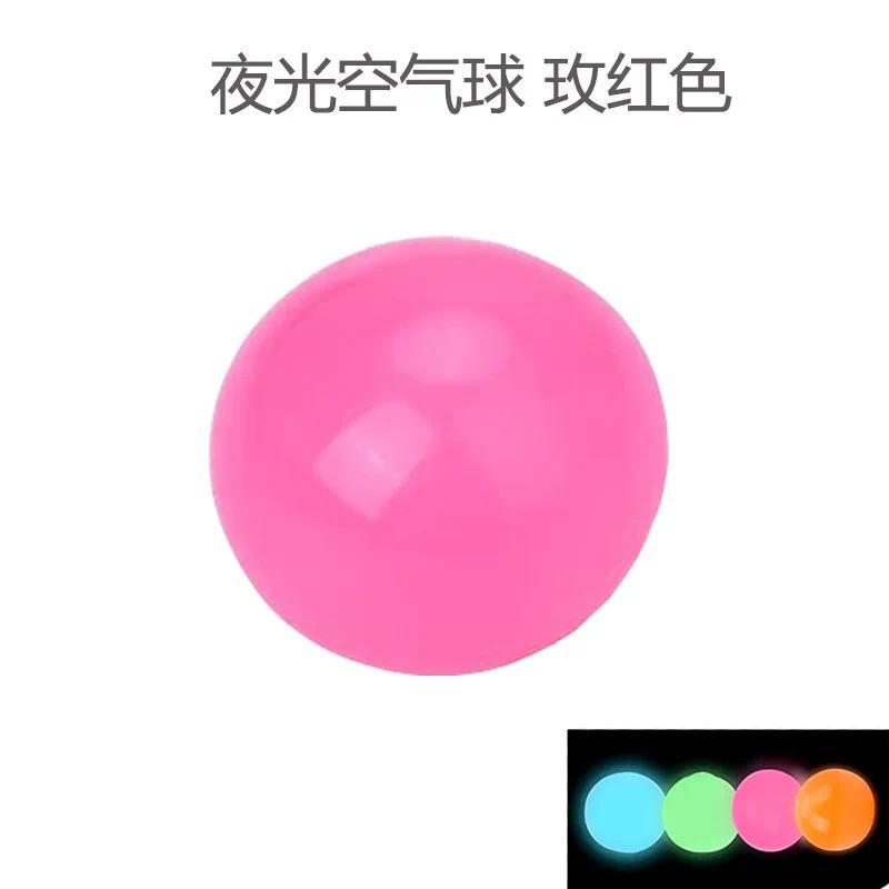 4PC Luminous Sticky Ball Glow in The Dark Ball Throwing Indoor Decompression Sticky Balls Target Ball Kids Sticky Balls