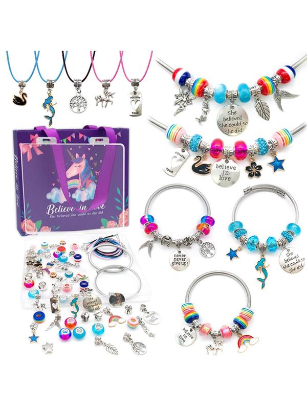 Unicorn Themed DIY Beading Kit, DIY Jewelry Making Kit, Fashion Accessories for Bracelet & Necklace Making