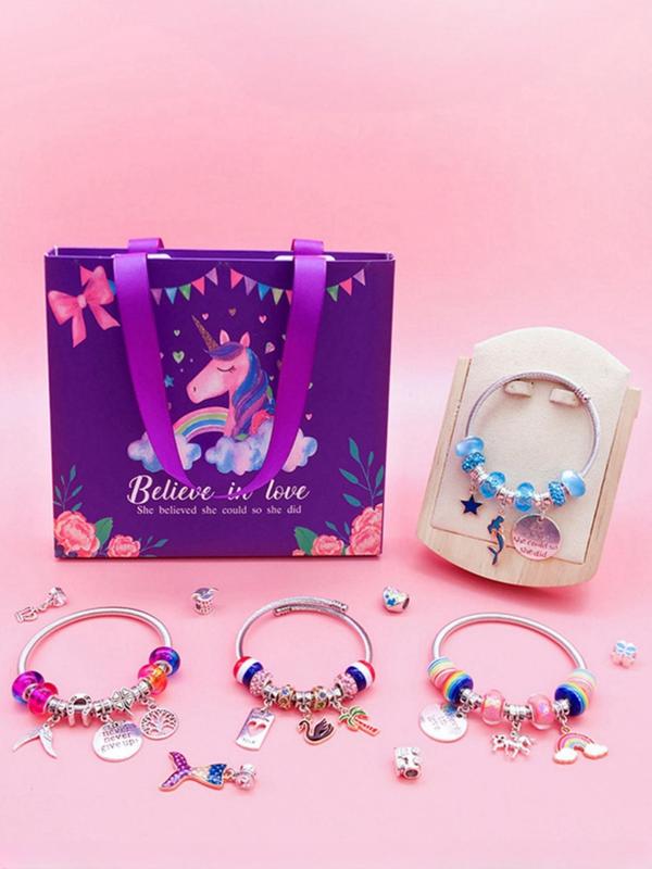 Unicorn Themed DIY Beading Kit, DIY Jewelry Making Kit, Fashion Accessories for Bracelet & Necklace Making