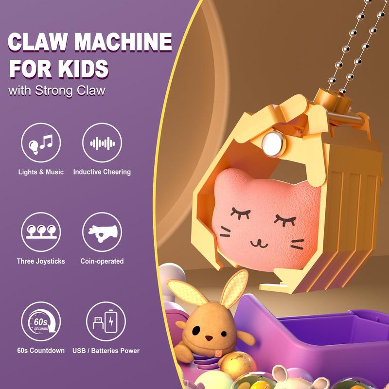 Claw Machine for Kids, Unicorns Toys for Girls 4-6, Mini Arcade Vending Machine with Toys Refill Inside, Kids Claw Machine Prizes Dispenser, Christmas Birthday Gifts for Kids Girls 3-5 6-8 8-12