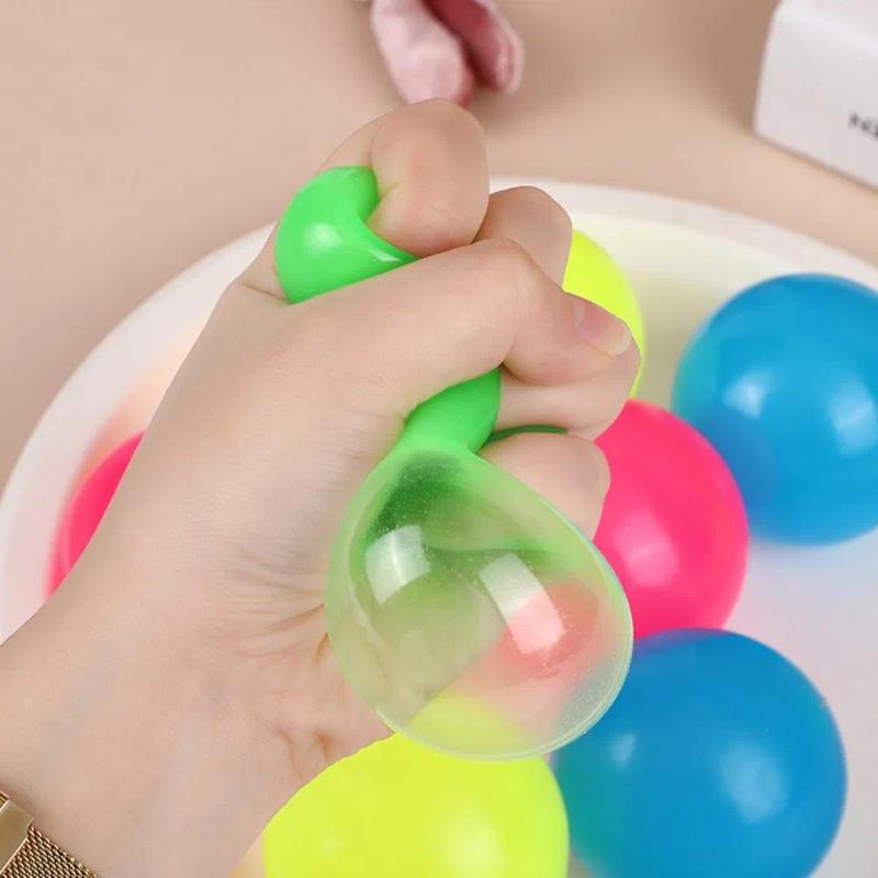 4PC Luminous Sticky Ball Glow in The Dark Ball Throwing Indoor Decompression Sticky Balls Target Ball Kids Sticky Balls