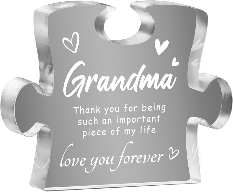 Grandma Gifts, Best Gifts for Grandma, Grandma Birthday Gifts - Engraved Acrylic Puzzle Piece, Christmas Thanksgiving Mothers Day Birthday Gifts for Grandma, Gifts Ideas for Grandma