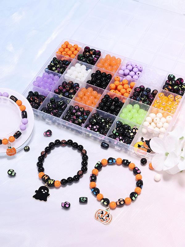 Beads for Bracelets Making Kit, Diy Skull Charm, Pumpkin Shaped Decorative Charms, Jewelry Making Supplies, Halloween Accessories Gift Diy Home Projects