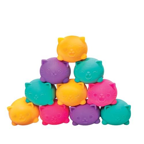 Schylling NeeDoh Teenie Cool Cat - Sensory Fidget Toy - 3 Mini Groovy Globs in Assorted Colors - Ages 3 to Adult (Pack of 1)