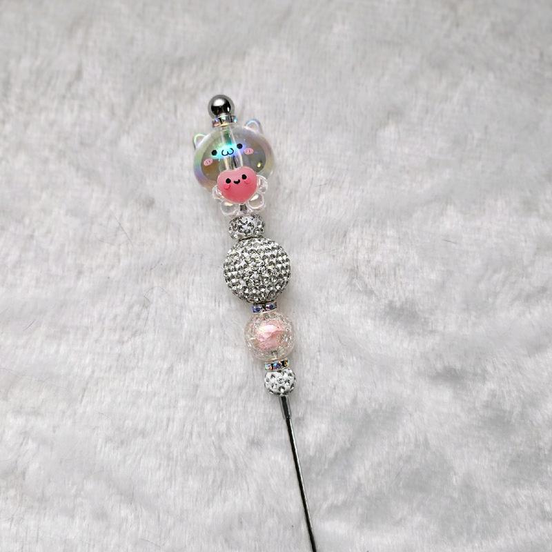 Multifunctional Handmade Stainless Steel Beaded Weeding Crafters Tool Rainbow Heart Cat Vinyl Weeding Sribe Pokey Tool