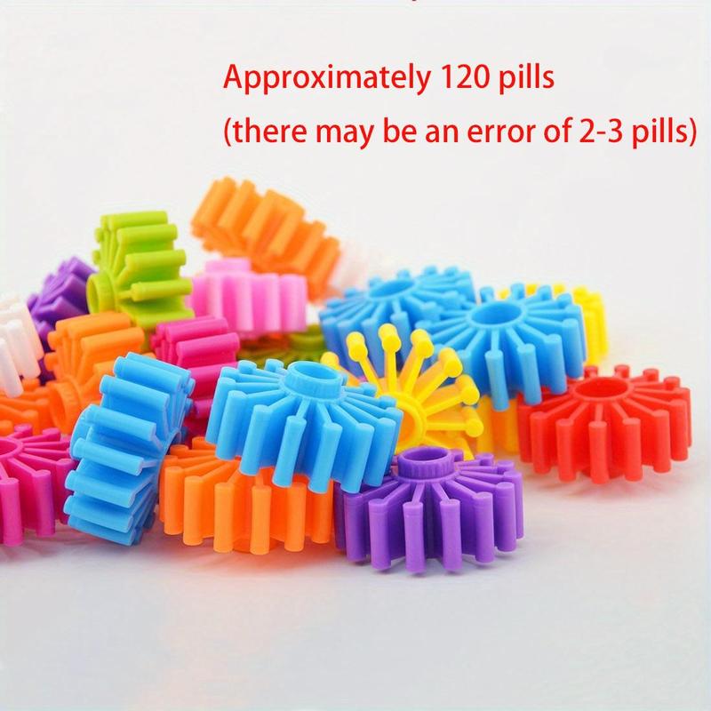 Random Color Interlocking Gears Toys, 120pcs set Colorful Sensory Building Toys Set, Blocks Structure Toy, Christmas Gift