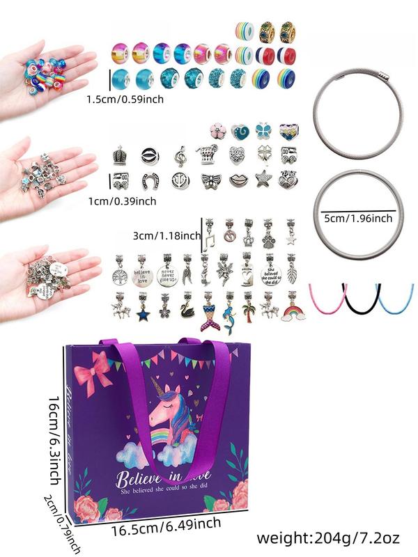 Unicorn Themed DIY Beading Kit, DIY Jewelry Making Kit, Fashion Accessories for Bracelet & Necklace Making