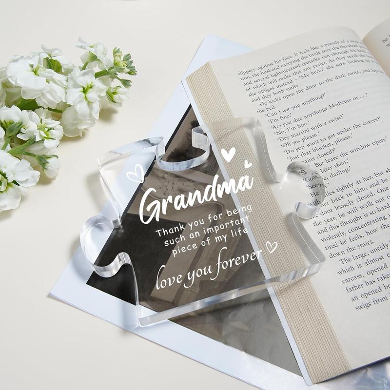 Grandma Gifts, Best Gifts for Grandma, Grandma Birthday Gifts - Engraved Acrylic Puzzle Piece, Christmas Thanksgiving Mothers Day Birthday Gifts for Grandma, Gifts Ideas for Grandma