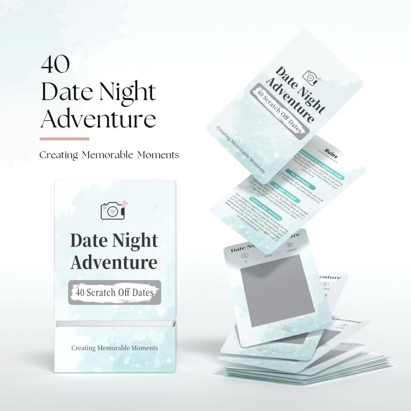 40 Date Ideas for Couples Date Night - Unique Scratch Off Date Night Card Games, Gifts for Boyfriend - Romantic Newlywed and Wedding Anniversary Couples Gifts for Him, Husband or Wife