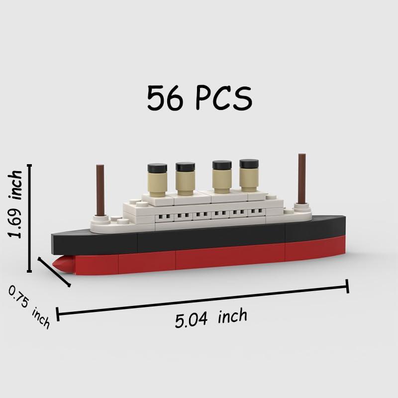 Titanic Break MOC Building Blocks,Cruise Ship Shipwreck DIY Boat Blocks Building Toys Gifts for Kids-56PCS