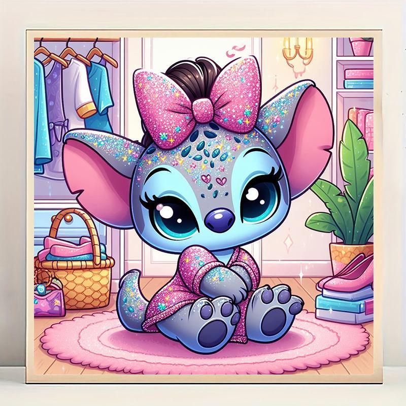 Cartoon Stitch Pattern DIY Diamond Arts Colorful Painting Kit without Frame, DIY 5D Diamond Arts Colorful Painting Kit, Wall Art Decor for Home