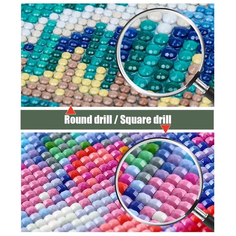 5D Diamond Arts Colorful Painting Kit, Round & Square Diamond, Kit with AB Drills, DIY Decorative Art Painting for Beginner