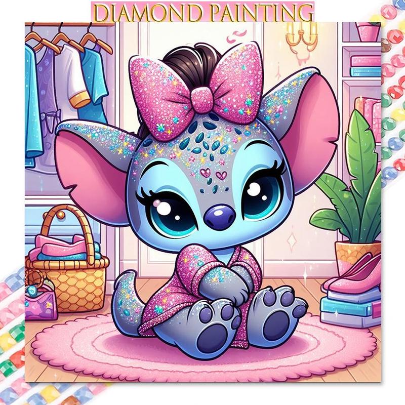 Cartoon Stitch Pattern DIY Diamond Arts Colorful Painting Kit without Frame, DIY 5D Diamond Arts Colorful Painting Kit, Wall Art Decor for Home