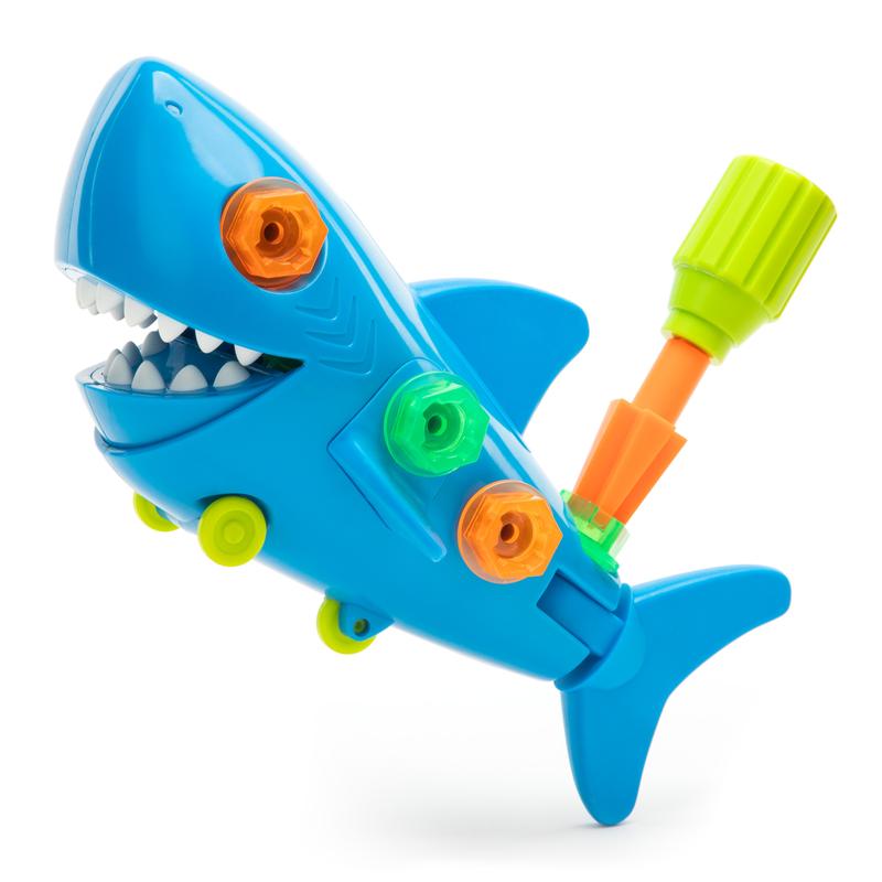 Educational Insights Design & Drill Shark - Take Apart Toy, 13 Pieces, Kid-Friendly Screwdriver, Toddler STEM Toy, Gift for Ages 3+