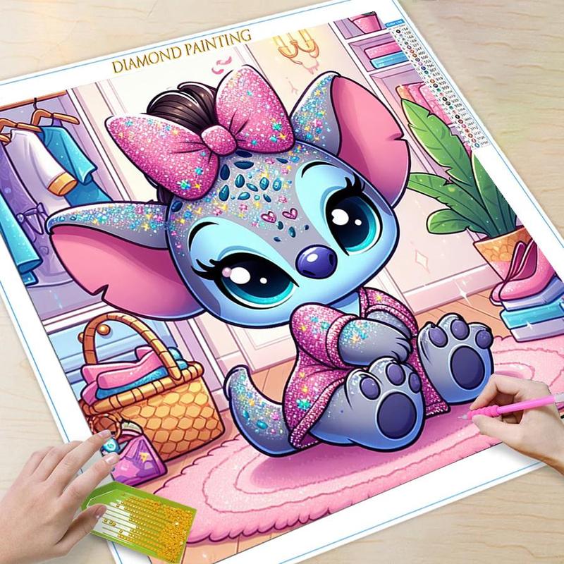 Cartoon Stitch Pattern DIY Diamond Arts Colorful Painting Kit without Frame, DIY 5D Diamond Arts Colorful Painting Kit, Wall Art Decor for Home