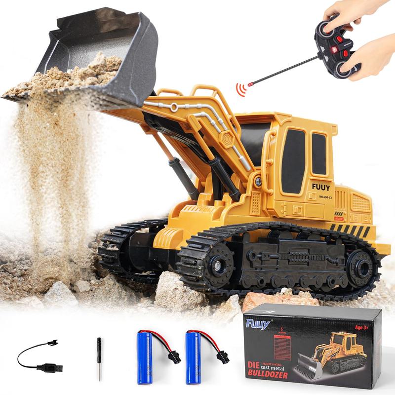 Alloy Bulldozer Simulation Remote Control 6 channel Construction & Trucks Track Excavator With Sound Light Effect Trucks