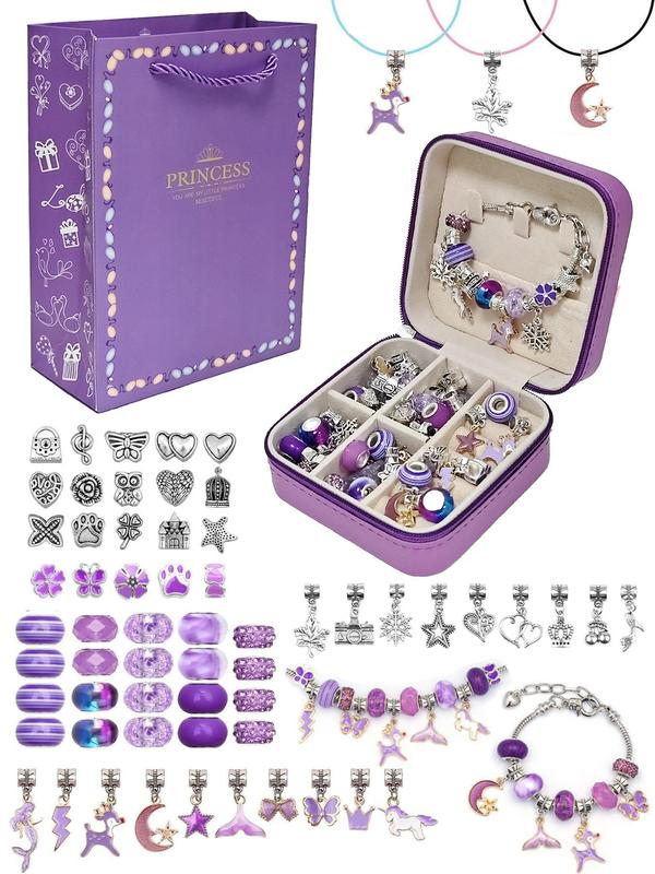 Princess Themed Beads Making Kit, Cute Beads & Charms Accessories, DIY Jewelry Making Supplies for Bracelet Necklace Earrings Making