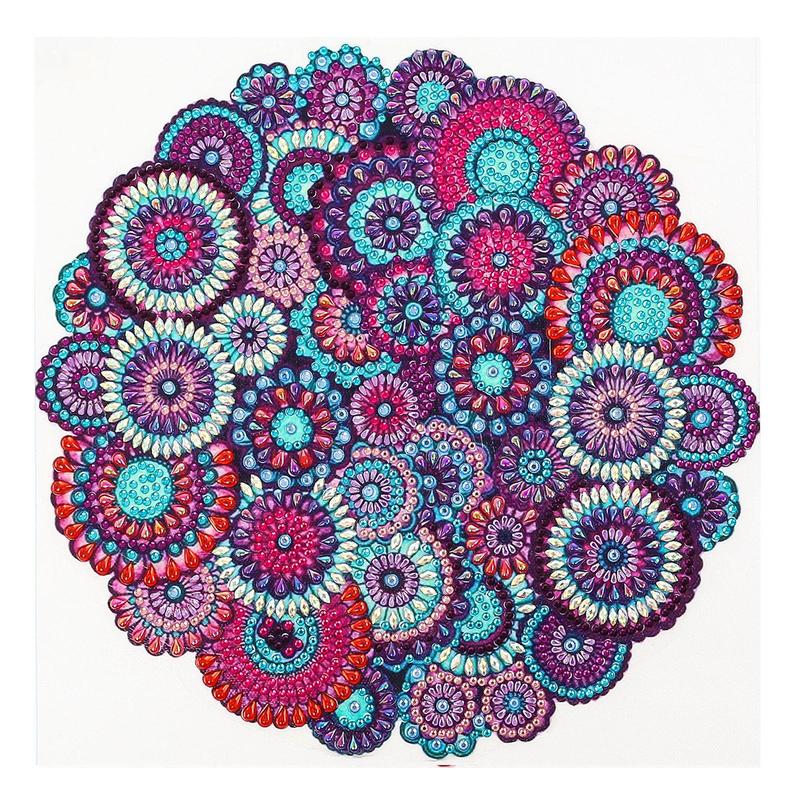 Colorful Flower Pattern Diamond Arts Colorful Painting Kit, DIY Painting Kit, Wall Art Decor for Home Living Room Bedroom