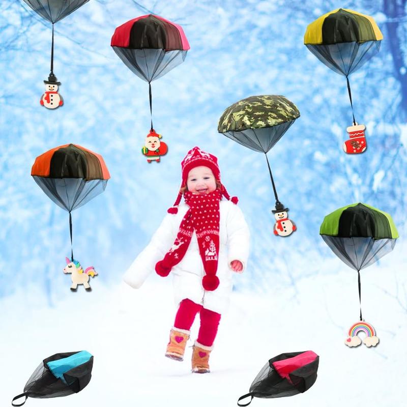 8 Pack Stocking Stuffers for Teens, Christmas Parachute Toys for  4-8 8-12 Xmas Party Favors Outdoor Hand Throw Flying Toys Goodie Bag Fillers Christmas Classroom Gifts