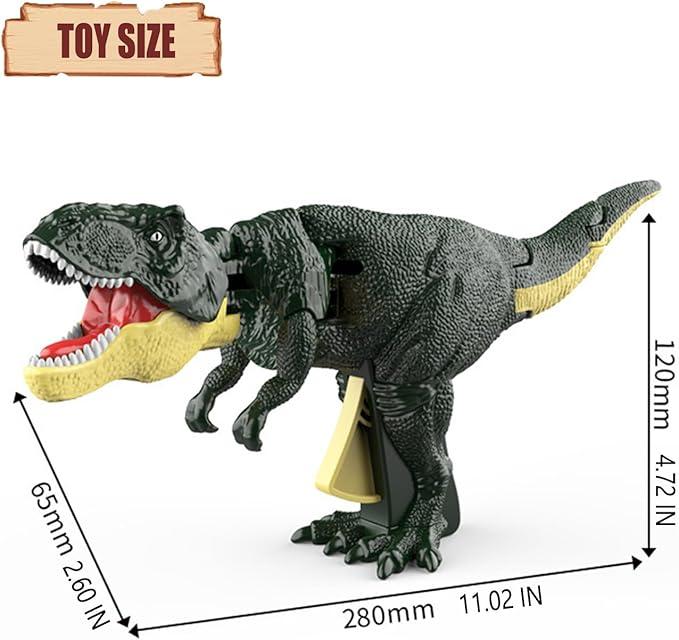 Telescopic Dino Grabber with Roar Sound - Dinosaur Retractable Toys Trigger T-Rex Twisting and Swinging Spring Fidget Toy for Kids Gift on Birthday or Christmas