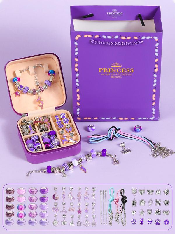 Princess Themed Beads Making Kit, Cute Beads & Charms Accessories, DIY Jewelry Making Supplies for Bracelet Necklace Earrings Making