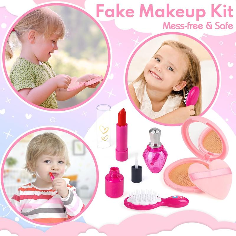 Kids Play Purse for Little Girls Toddlers Fake Makeup Toys & Play Jewelry, Fake Phone, Fake Makeup Toys & Play Jewelry, Toddler Pretend Play Toys for Girls