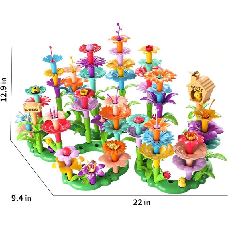 Christmas Gift Garden Building Toys Educational Flower Stacking Toys Play Set