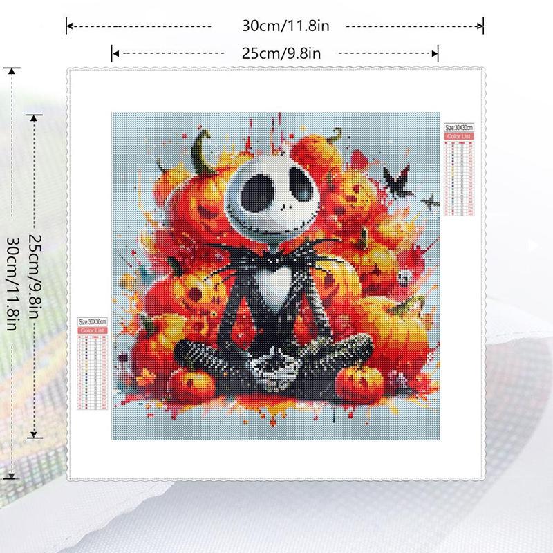 Jack Skellington Pattern DIY Diamond Arts Colorful Painting Kit without Frame, 5D Diamond Arts Decor Painting by Numbers Kit, DIY Wall Art Decor