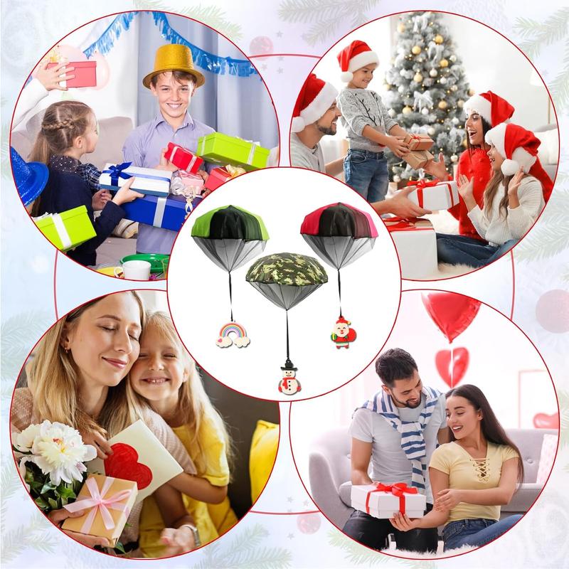 8 Pack Stocking Stuffers for Teens, Christmas Parachute Toys for  4-8 8-12 Xmas Party Favors Outdoor Hand Throw Flying Toys Goodie Bag Fillers Christmas Classroom Gifts