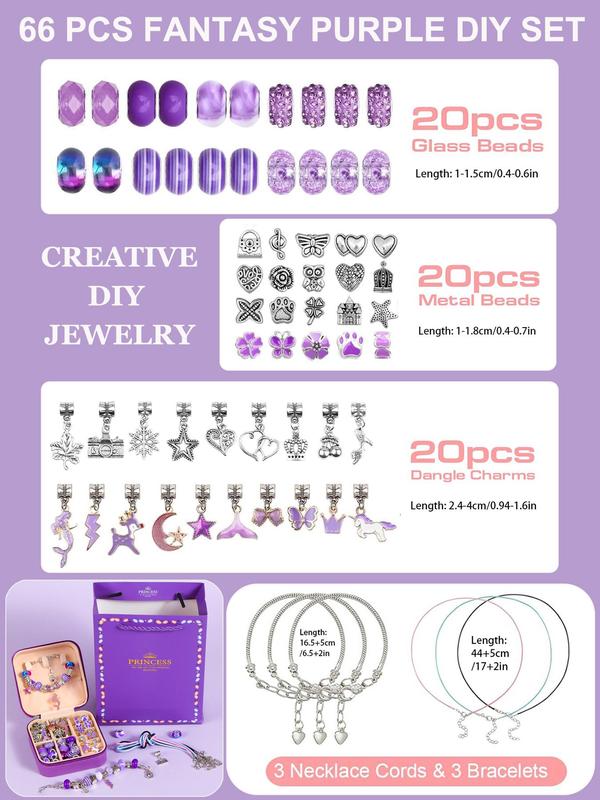 Princess Themed Beads Making Kit, Cute Beads & Charms Accessories, DIY Jewelry Making Supplies for Bracelet Necklace Earrings Making