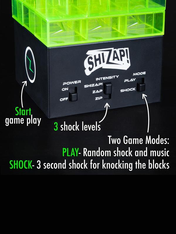 ShiZap! Electric Shock Stacking Block Game for Teens & Adults