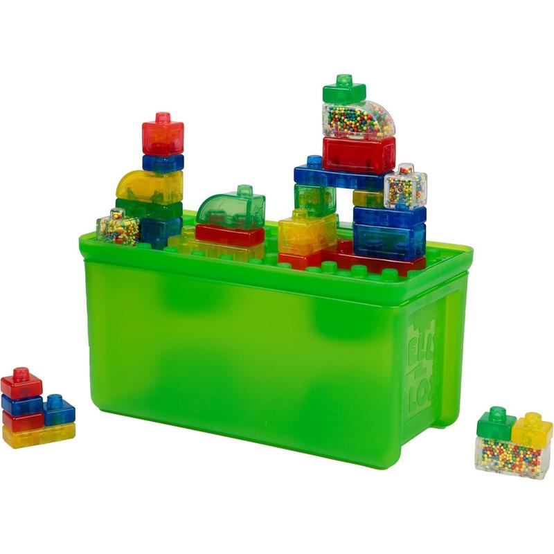 Stash 'N Stack 2-in-1 Storage Case Including 30 Blocks | Toddler & Preschool Building Blocks Kids Can Squeeze & Stretch | Safety Tested & Ouch-Free | Tactile, Sensory Play Toy for Ages 2+