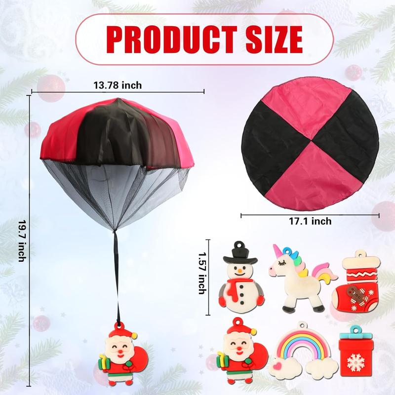 8 Pack Stocking Stuffers for Teens, Christmas Parachute Toys for  4-8 8-12 Xmas Party Favors Outdoor Hand Throw Flying Toys Goodie Bag Fillers Christmas Classroom Gifts