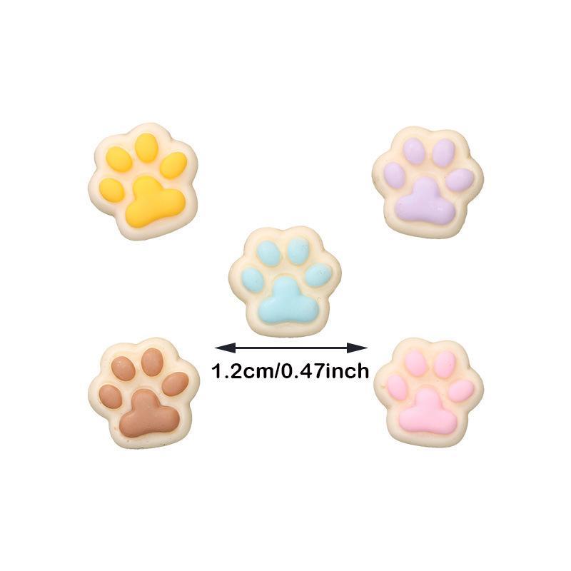 Random Color Cat Paw Design Resin Charms, 20pcs set Colorful Animal Paw Shape Charms, DIY Crafts for Jewelry Making, DIY Accessories for Bracelet & Necklace