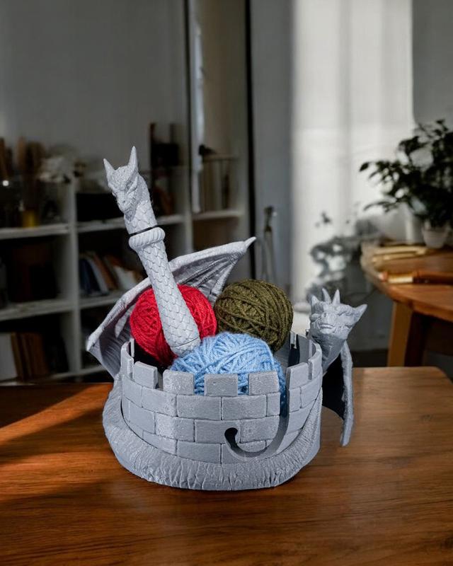 Dragon Yarn Bowl and Hook Grip - Perfect for Any Knit or Crochet Project