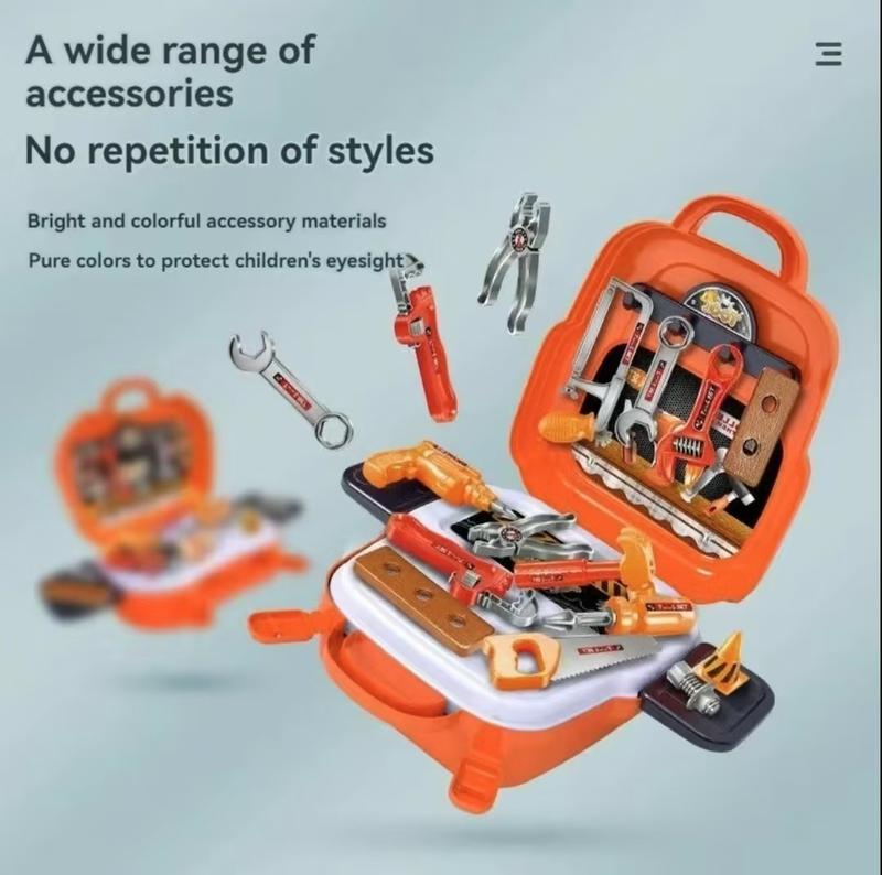 Children's backpack simulation toy construction tools children's Christmas gift set