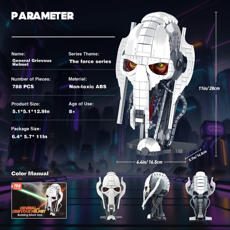 66005,Helmet Building Block Set,Universal helmet, Featuring display racks,Helmet collectors,Fans Gift Building Model For aged 12 and above,Stress relief toy,788 Pieces