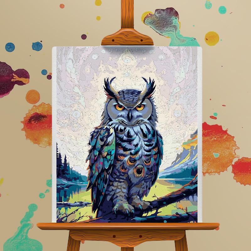 Paint by Numbers Kit for Adults Beginners, Owl Acrylic Adult Paint by Number Kits on Canvas, Watercolor Oil Paint by Number for Adults, Perfect for Home Decor Gift 16