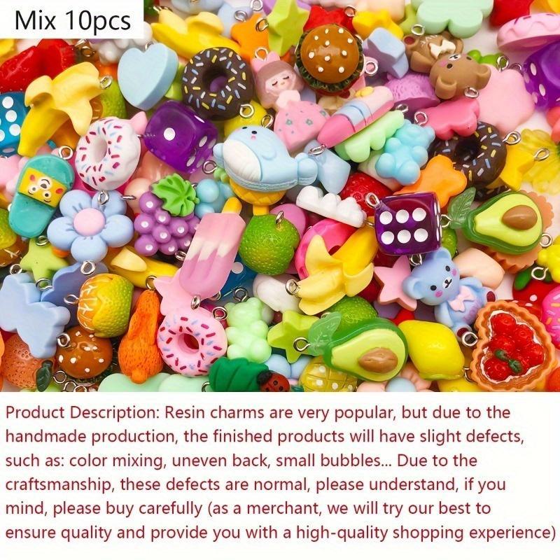 Random Color Cute Resin Charms, 10pcs  20pcs Mixed Color Resin Charms, DIY Pendant for Necklace, Bracelet, Earrings, Jewelry Making