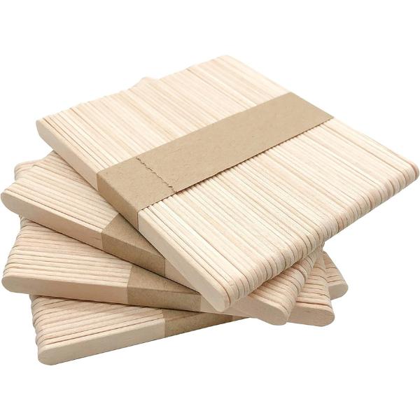 100 Pcs Natural Wood Craft Sticks for DIY Crafts - 4.5 inch Length Ice Cream Popsicle Treat Sticks