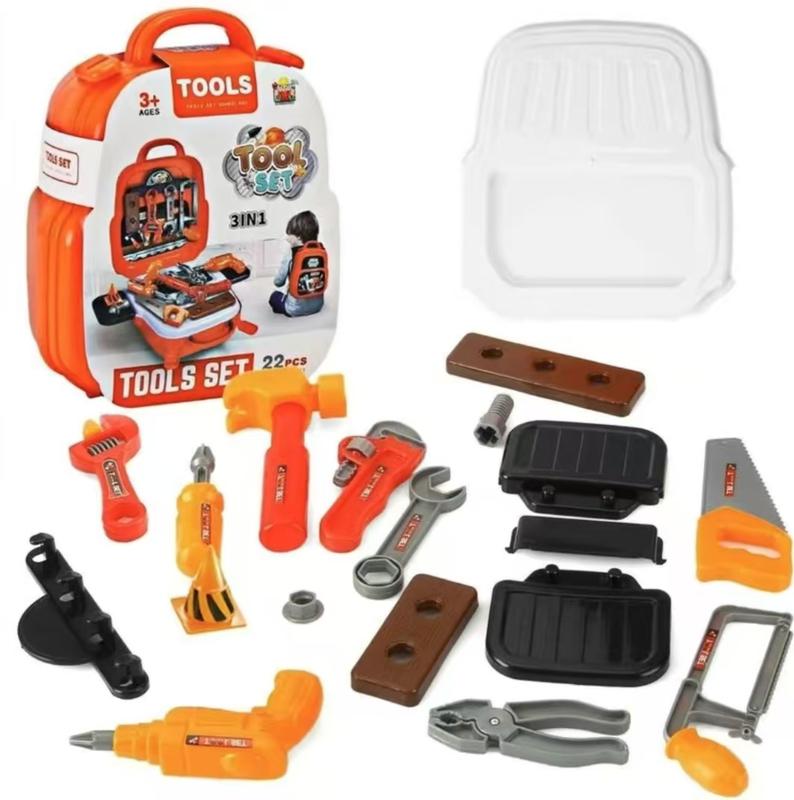 Children's backpack simulation toy construction tools children's Christmas gift set