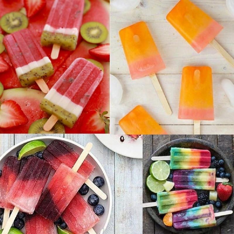 100 Pcs Natural Wood Craft Sticks for DIY Crafts - 4.5 inch Length Ice Cream Popsicle Treat Sticks