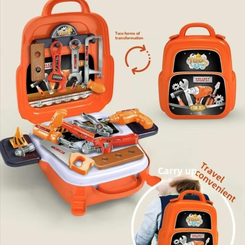 Children's backpack simulation toy construction tools children's Christmas gift set