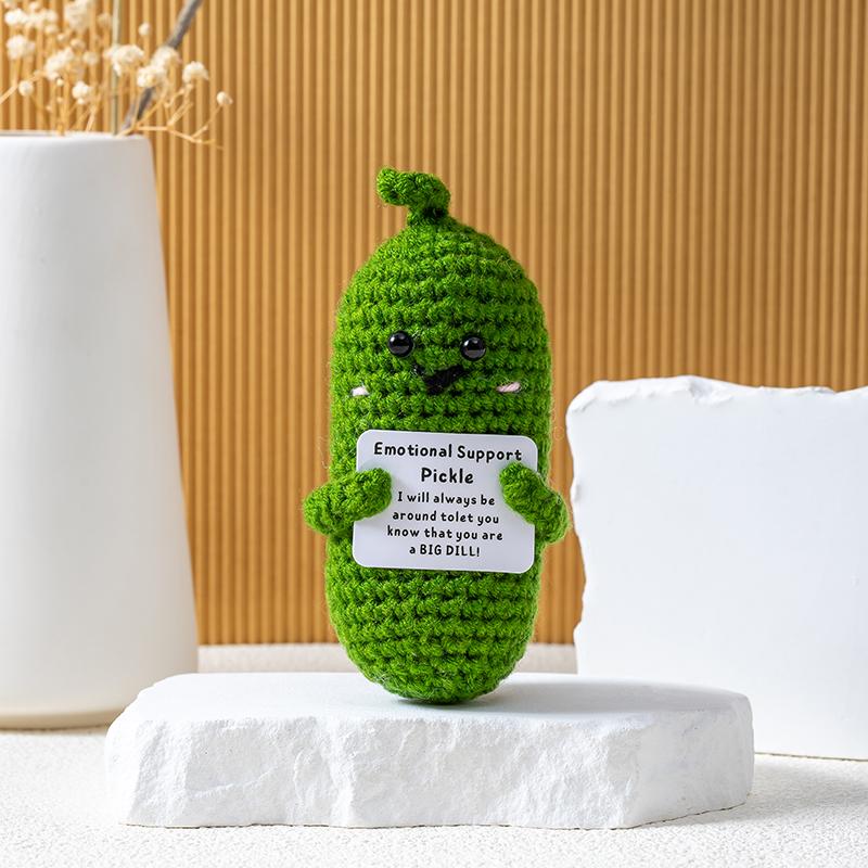 Crochet Plants, Funny Positive Pickle Home Decorations, Handmade Crochet Gifts, Encouraging Birthday Gifts, Christmas Stocking Stuffers, Fruits and Vegetables Decor