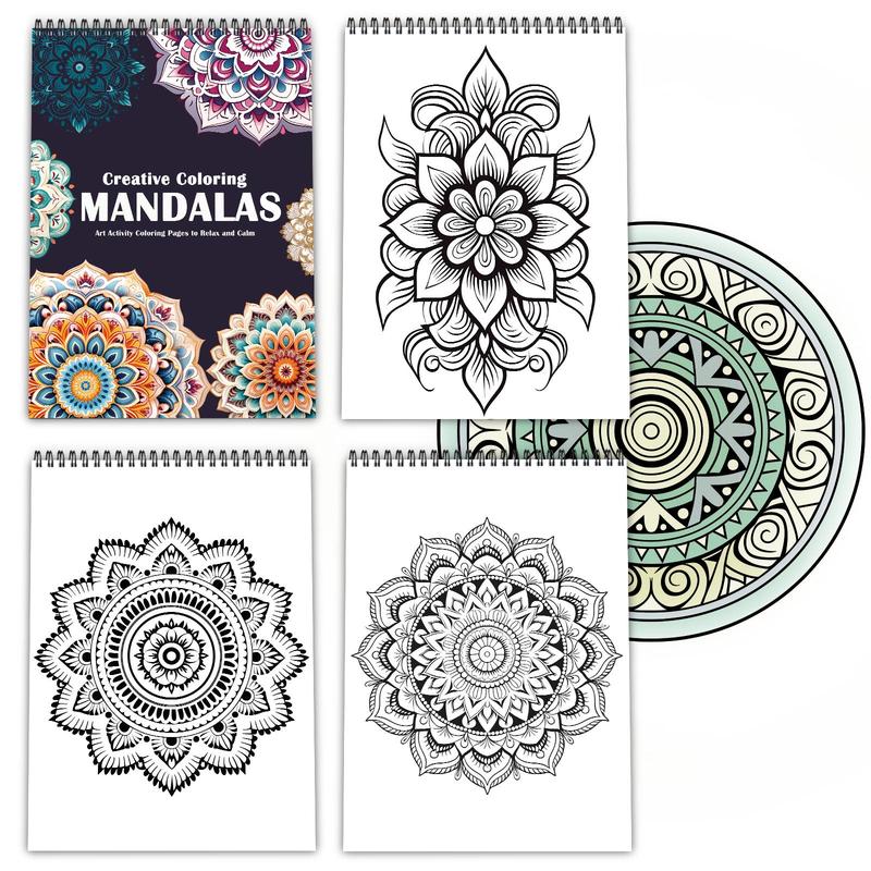 Meditative Mandala Theme Coloring Painting, 1 Count Adults Relieve Anxiety and Stress, Suitable for New Year, Valentine's Day, Halloween, Easter Holiday Party Gifts