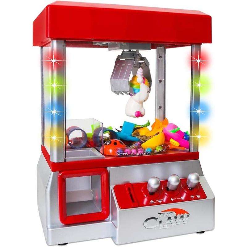 Claw Machine Arcade Game with Sound, Cool Fun Mini Candy Grabber Prize Dispenser Vending Toy for Kids, Boys & Girls (The Original Claw W Lights)