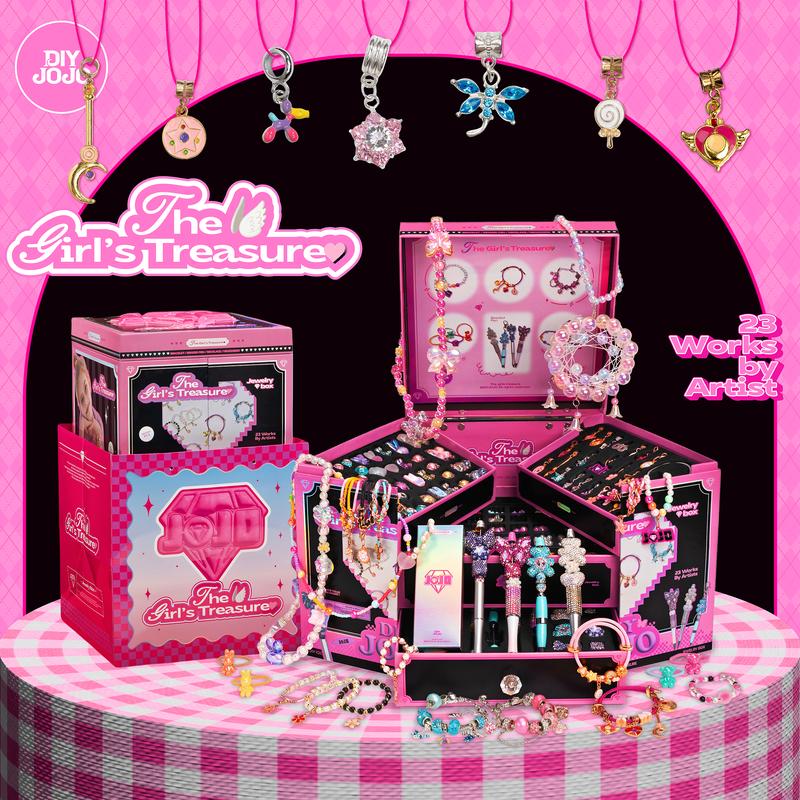 DIYJOJO The girls treasure gift box , Bead Pen Bracelet Necklace  Headdress making kit,Christmas Birthday Festivals Gift.