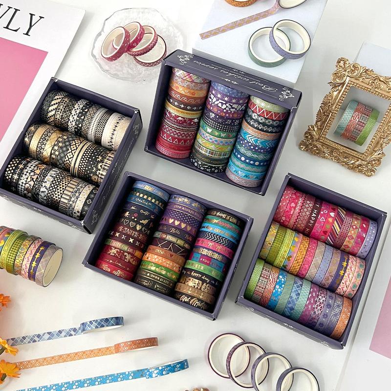 Washi Tape Set, 36pcs box Vintage Scrapbooking & Journal Making Tape, DIY Decorative Tape for Gift Wrapping, Greeting Cards, DIY Crafts