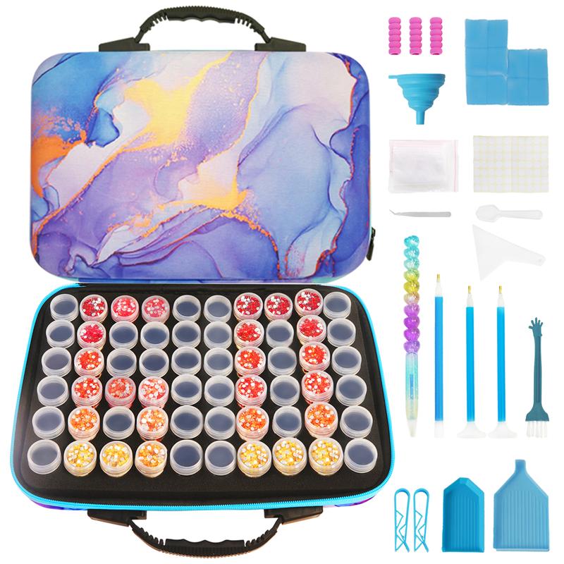 TAVOLOZZA Diamond Art Painting Storage Containers,60 Slots with 1 Diamond Accessories and Tools , Storage Box,Diamond Painting Art DIY Supplies