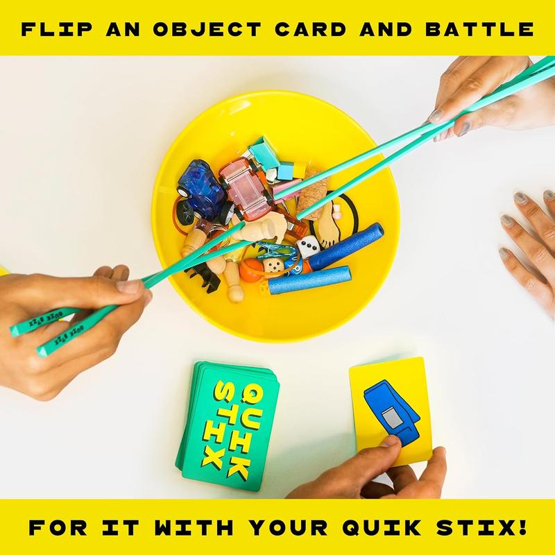 Chopsticks Challenge Game: Quik Stix - The Ultimate Game Of Skill And Dexterity | Ages 7+ | 2-8 Players | For Families, Teens & Adults | Fun Family Night Party Game | Birthday Gift | Games Night